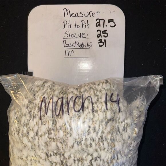 Lane Bryant Plus Size 22 Beige Metallic Knit Pullover Sweater - Picture 6 of 6